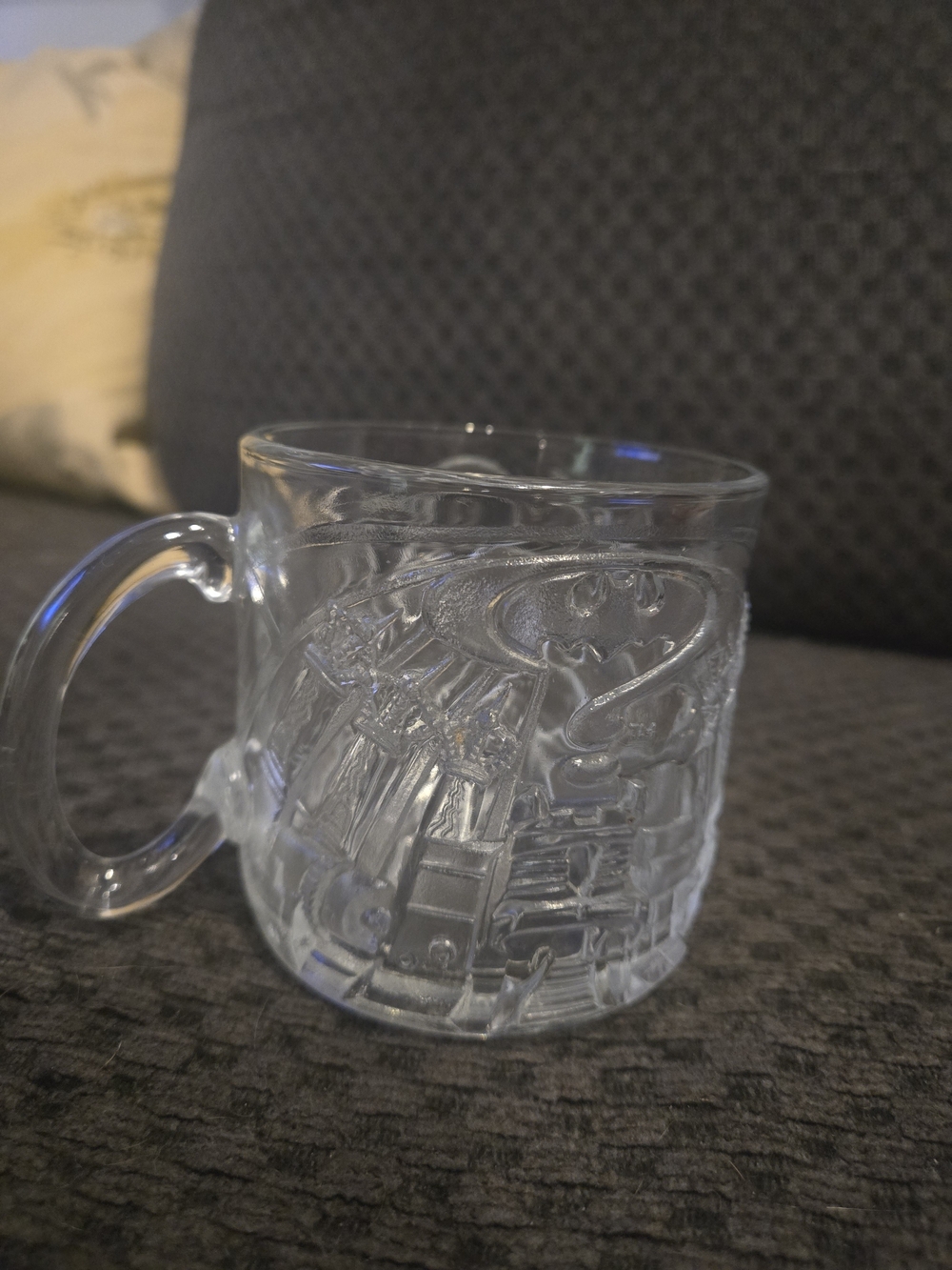 Vintage 1995 McDonald's Batman Forever "The Riddler" Clear Glass Mug